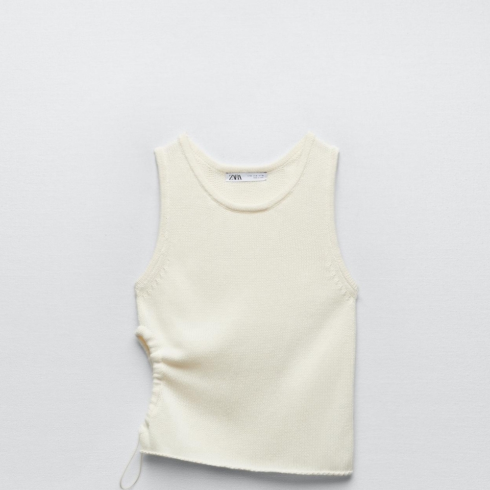 Zara Knit Tank Top With Side Cut Out Size Small